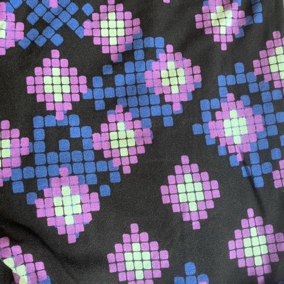 LuLaRoe TC Leggings Tall & Curvy New Purple Mosaic Dots Black Blue Mint Green So - Picture 3 of 5